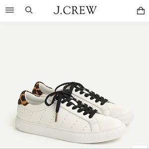 J. Crew Saturday sneakers w/ leopard calf hair 8.5